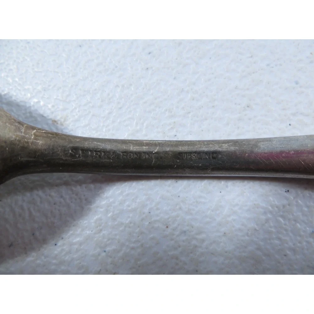 Antique S. Kirk & Son Inc Repousse Sterling Silver Serving Spoon‎ 8.5